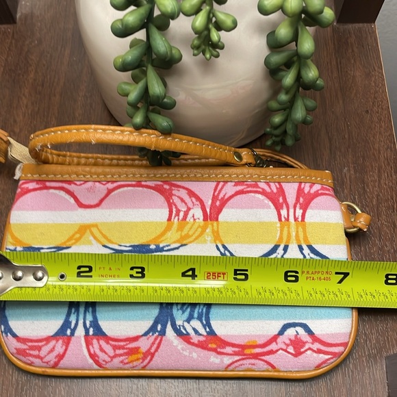 MONOGRAM “C” multicolor wristlet // colorful stripes // zipper closure - Picture 8 of 15